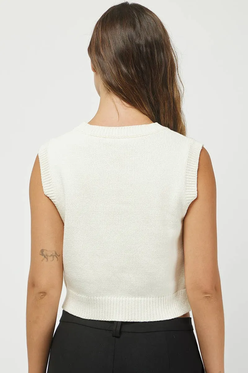 Football Sleeveless Sweater Top