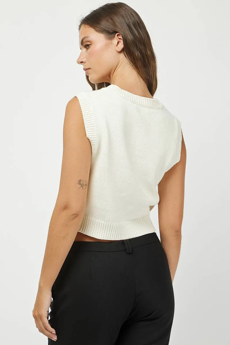 Football Sleeveless Sweater Top