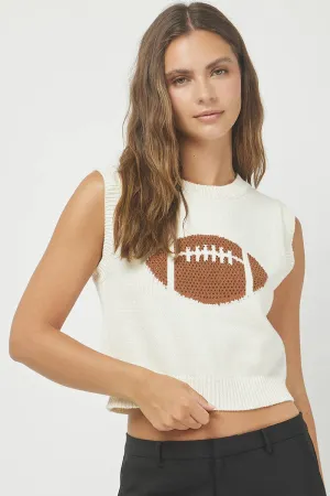 Football Sleeveless Sweater Top