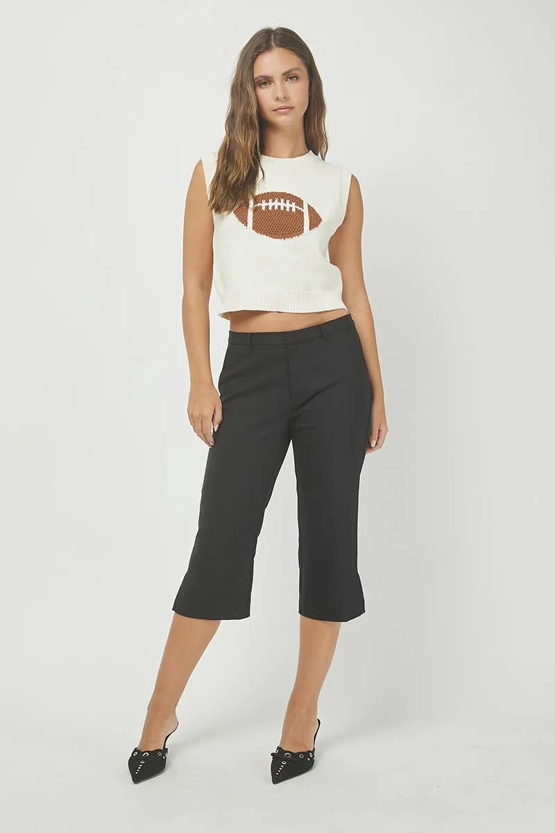 Football Sleeveless Sweater Top