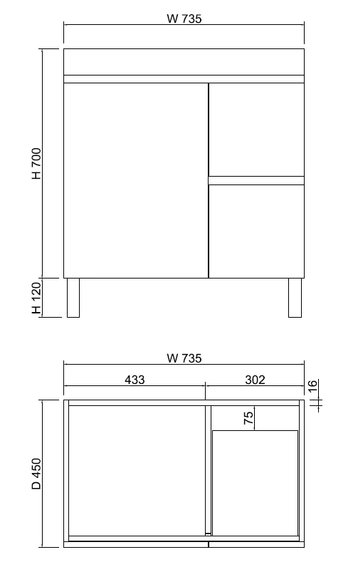 Forest | 750 Single Bowl Vanity American Oak
