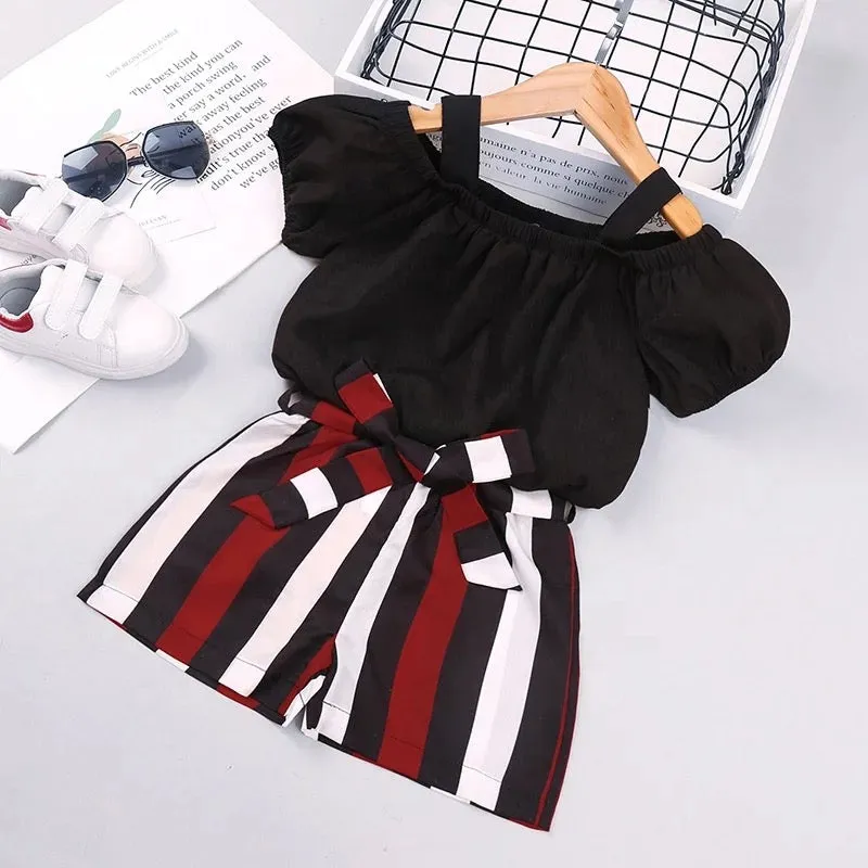 GV girls’ Susie striped shorts set