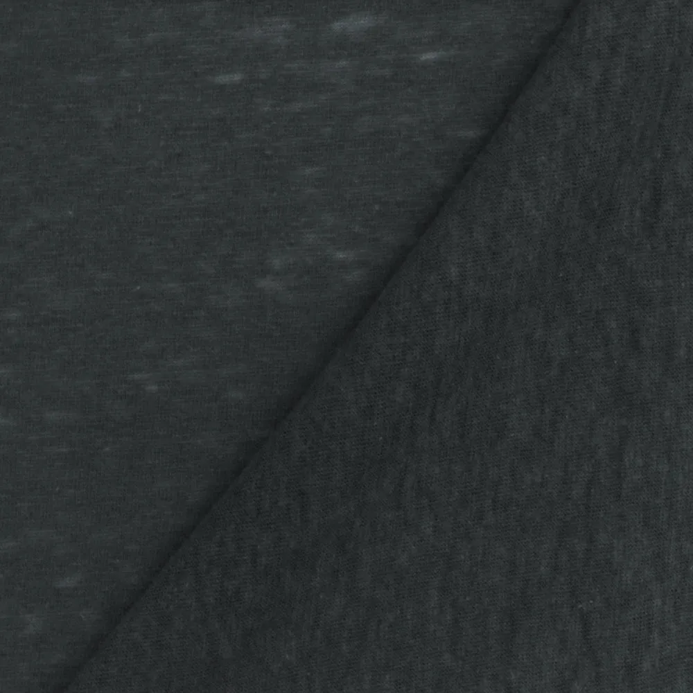 Iron Gray Slub Stretch Jersey Knit Fabric