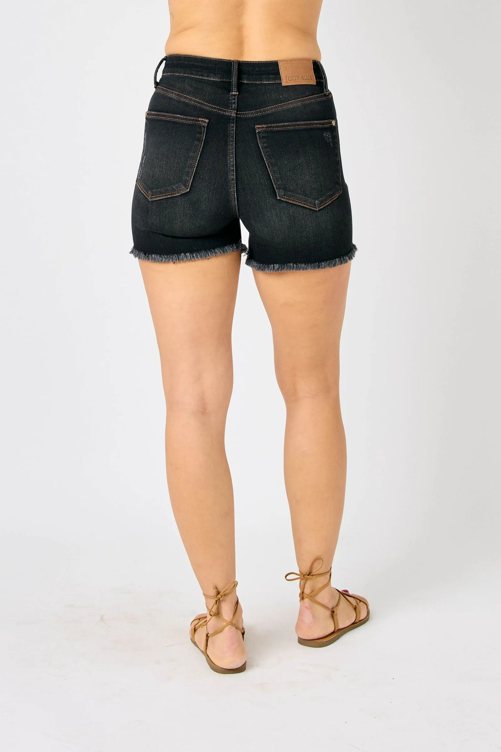 Judy Blue High Waist Tummy Control Fray Hem Shorts