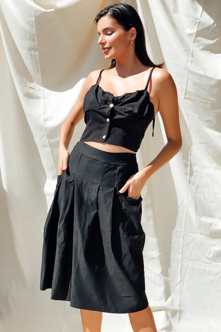Kora Midi Skirt with Pockets