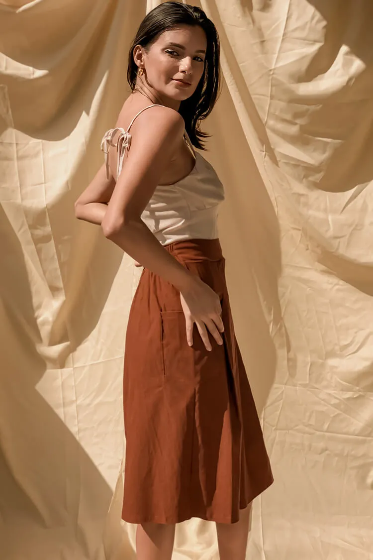 Kora Midi Skirt with Pockets