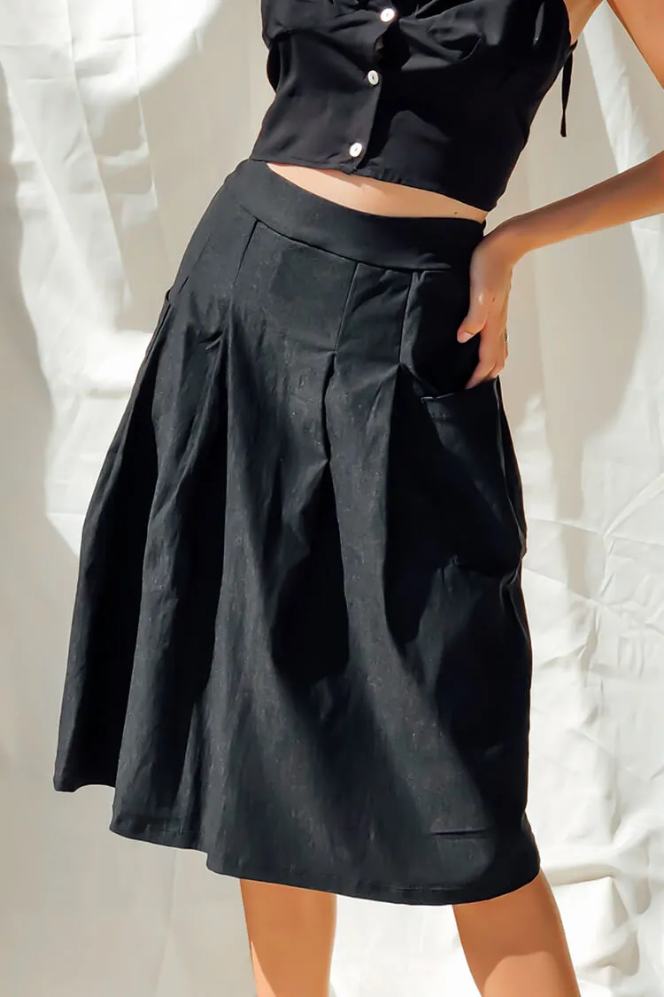 Kora Midi Skirt with Pockets