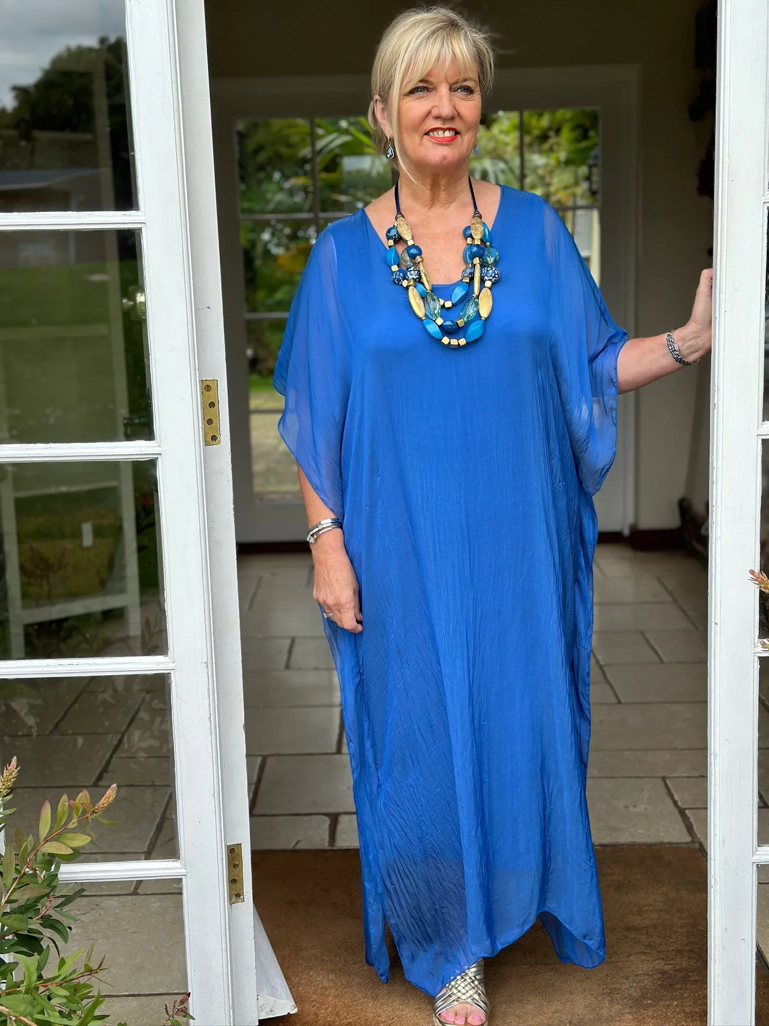 Lucia Silk Dress | Royal Blue