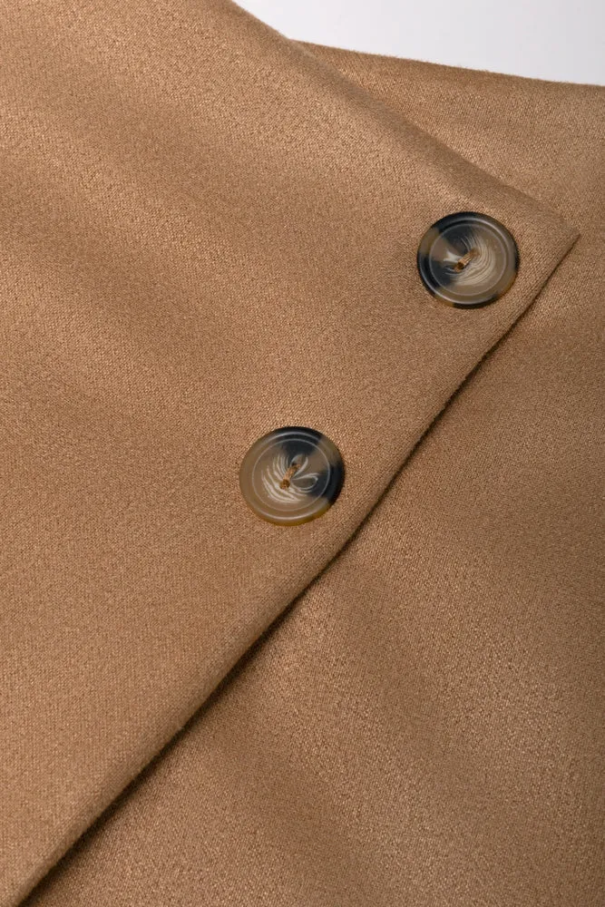 Mock Sued Skort Brown