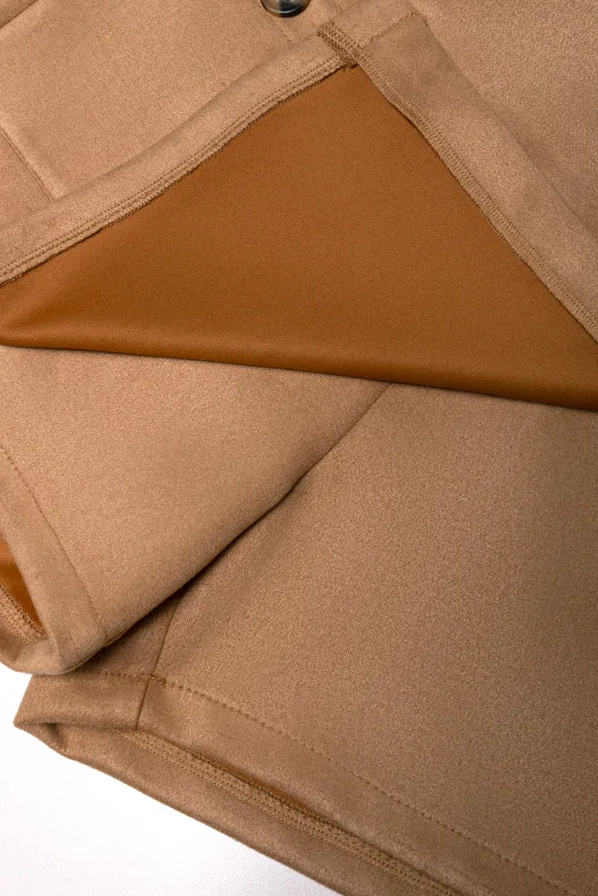 Mock Sued Skort Brown