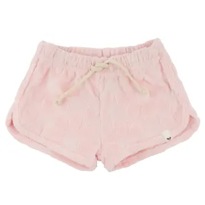 oh baby! Lottie Sculpted Terry Shorts - Daisies - Pale Pink