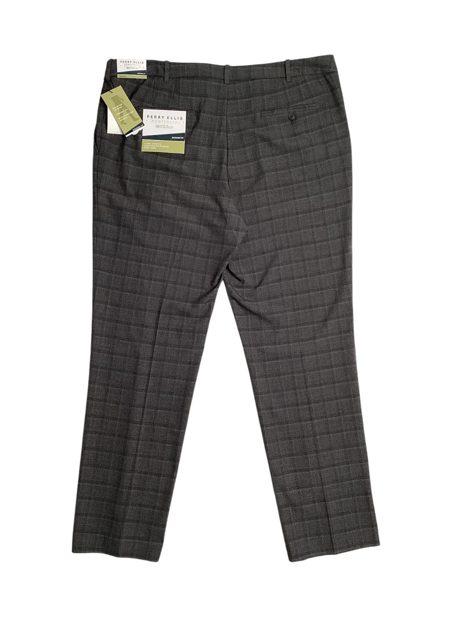 Perry Ellis Portfolio Mens Modern Fit Resolution Pants Charcoal Grey 42 x 30