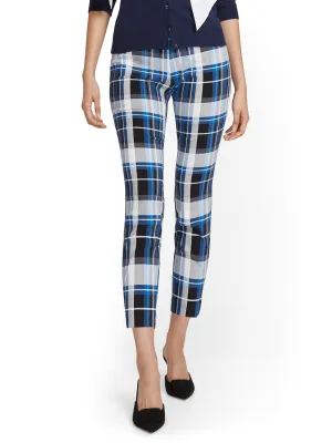 Petite Whitney High-Waisted Pull-On Slim-Leg Ankle Pant - Plaid