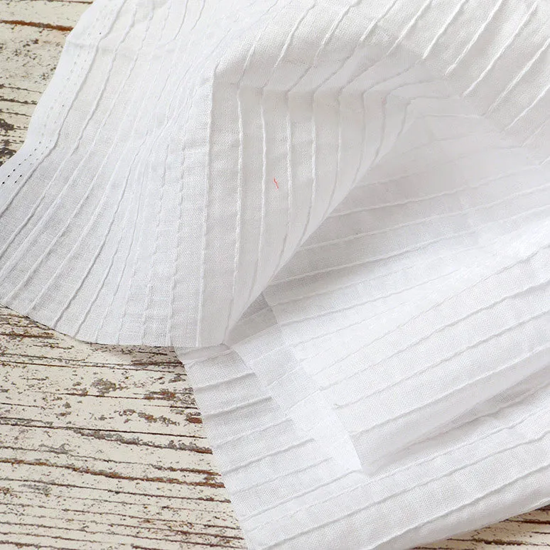 Pin Tuck Cotton White