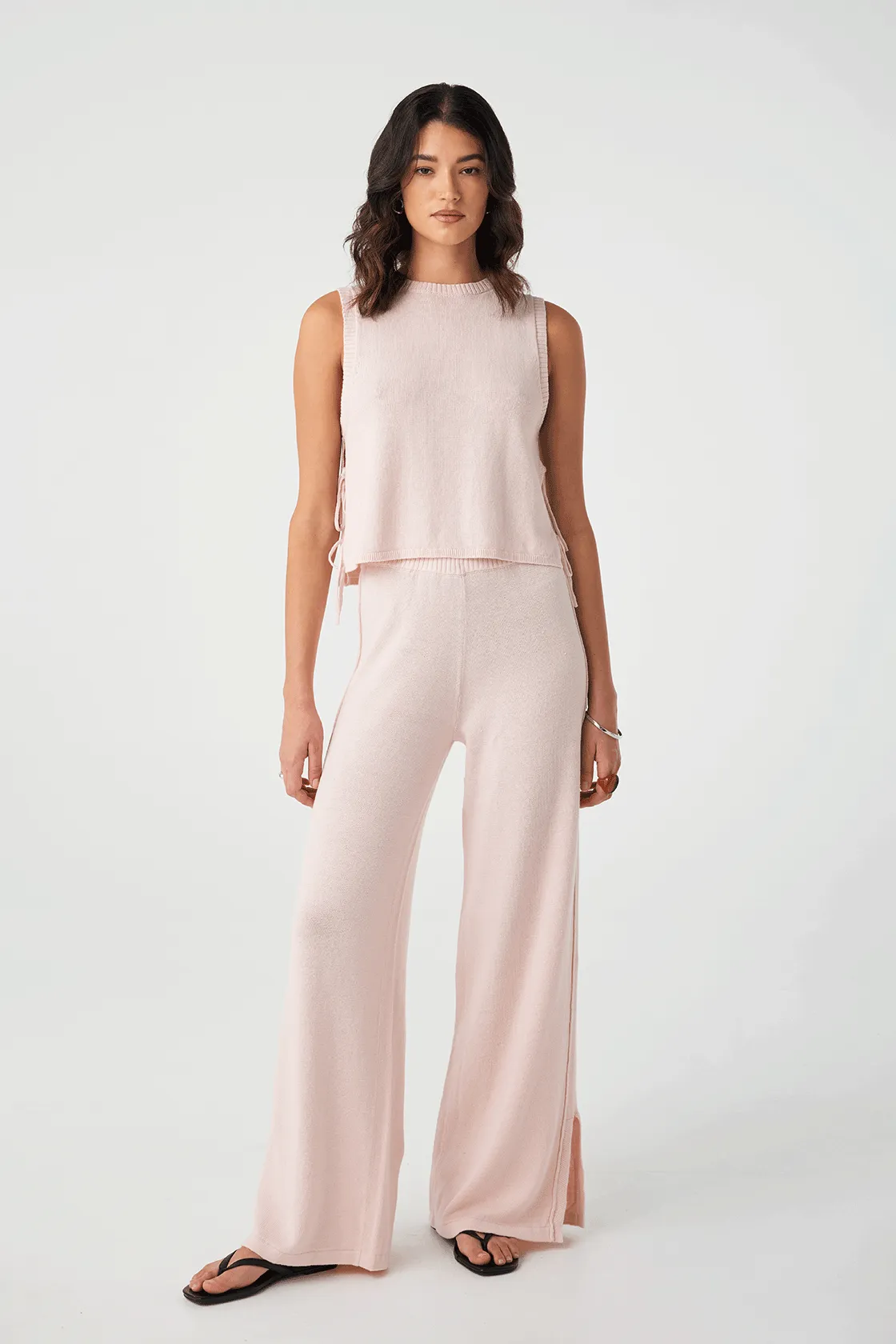 Poppy Cotton Linen Tank - Soft Pink