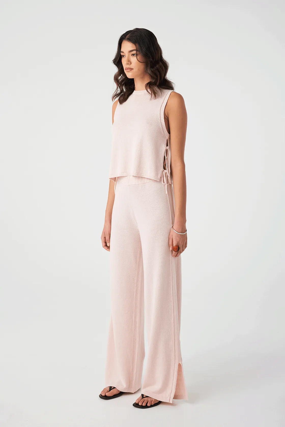 Poppy Cotton Linen Tank - Soft Pink
