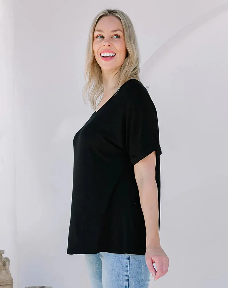 Relaxed Roll Sleeve Tee