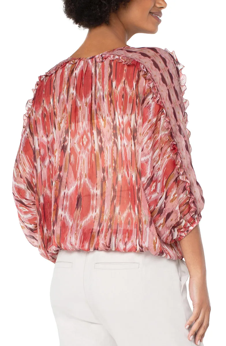 Ruffle Sleeve Dolman Popover