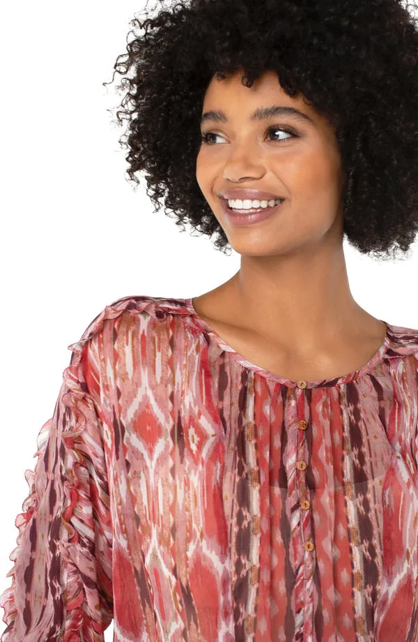 Ruffle Sleeve Dolman Popover