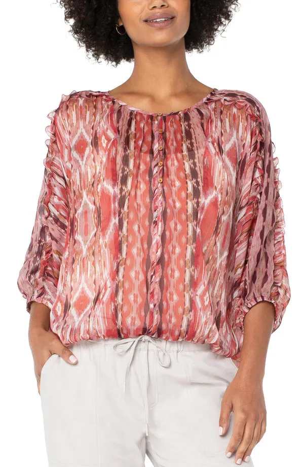 Ruffle Sleeve Dolman Popover