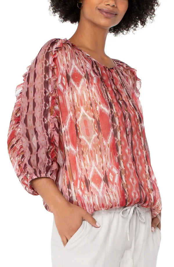 Ruffle Sleeve Dolman Popover