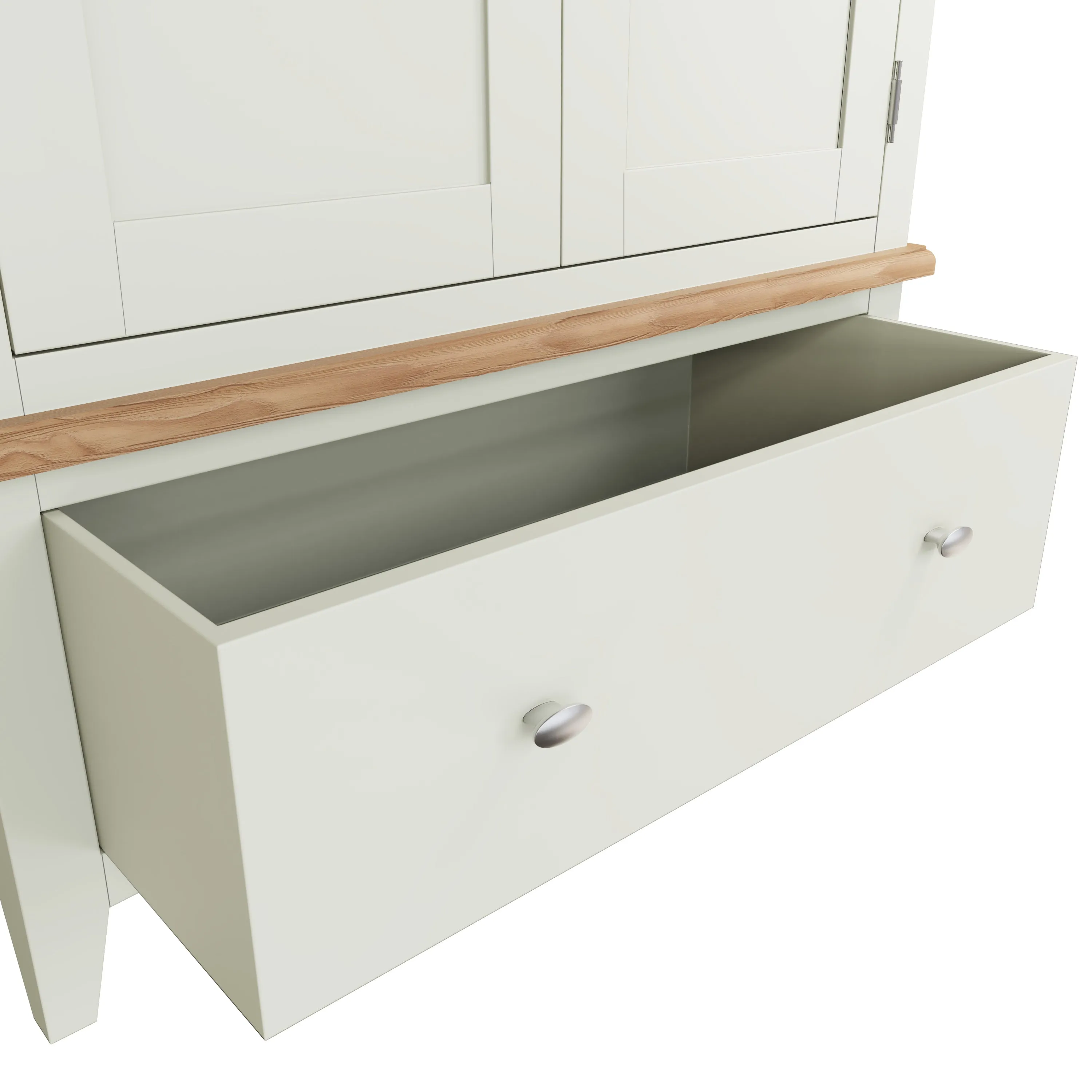 Salisbury Pure White Wardrobe 2 Door with Drawer 90 x 52 x 185 cm