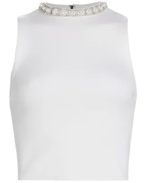 Soft White Amity Pearl Sleeveless Top