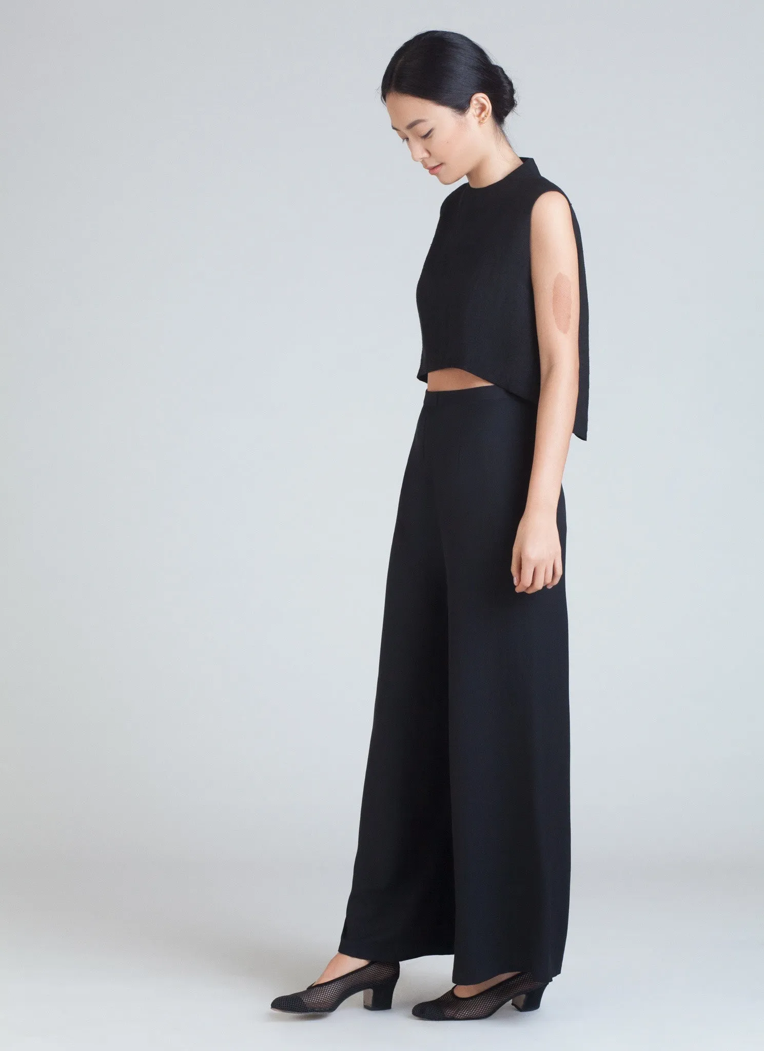 Song Tu Wide Leg Silk Pants - Black