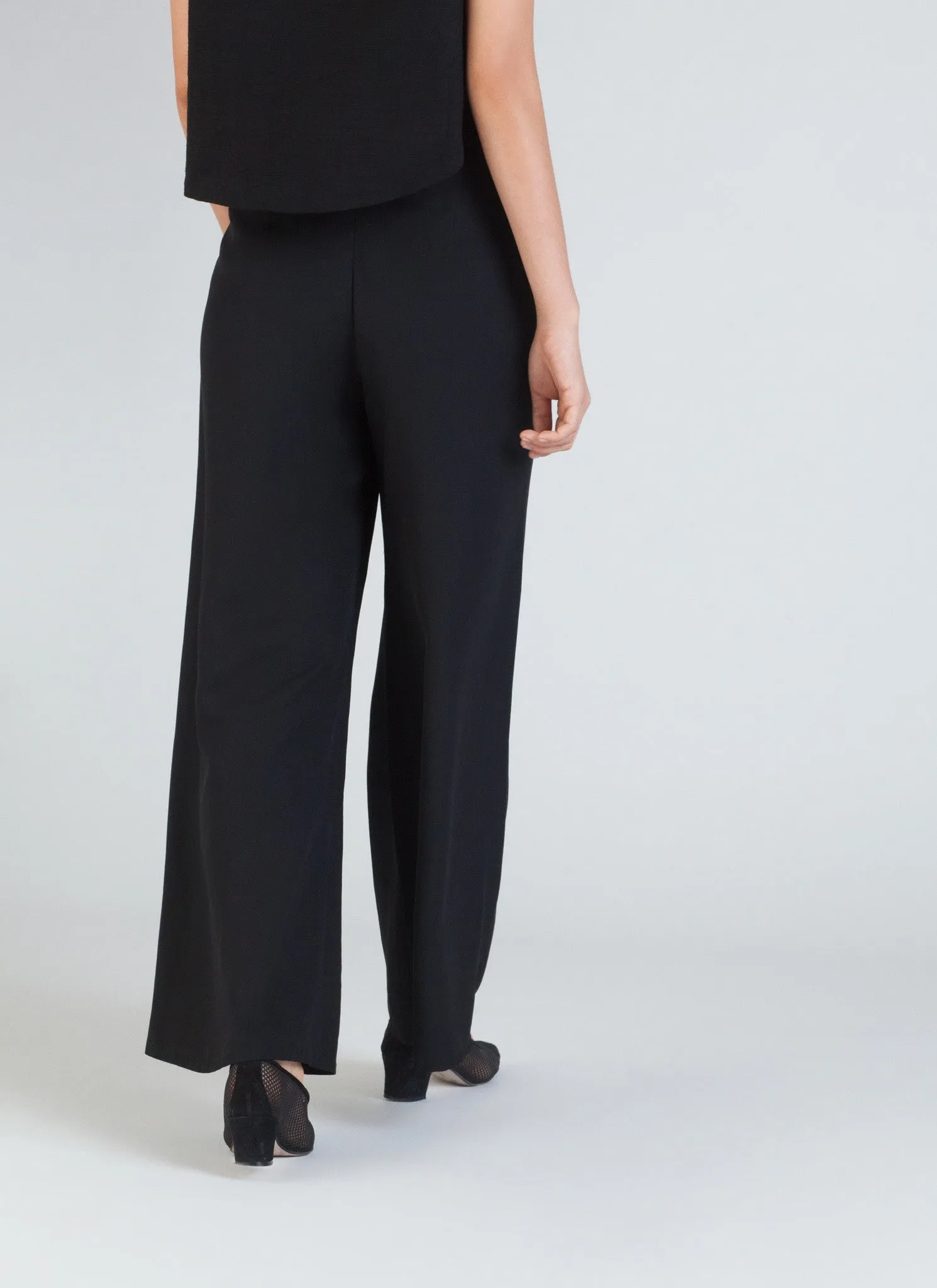 Song Tu Wide Leg Silk Pants - Black