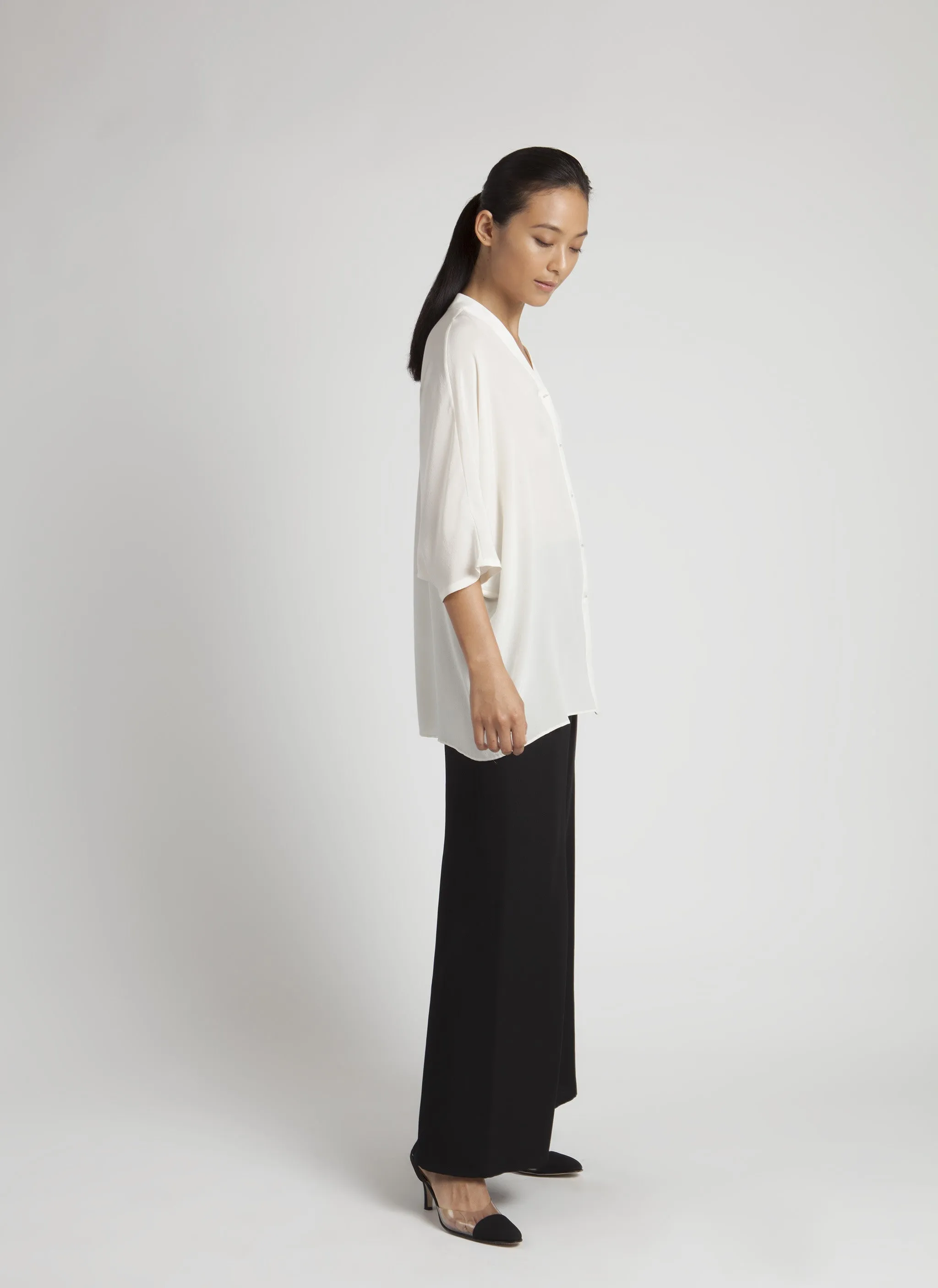 Song Tu Wide Leg Silk Pants - Black