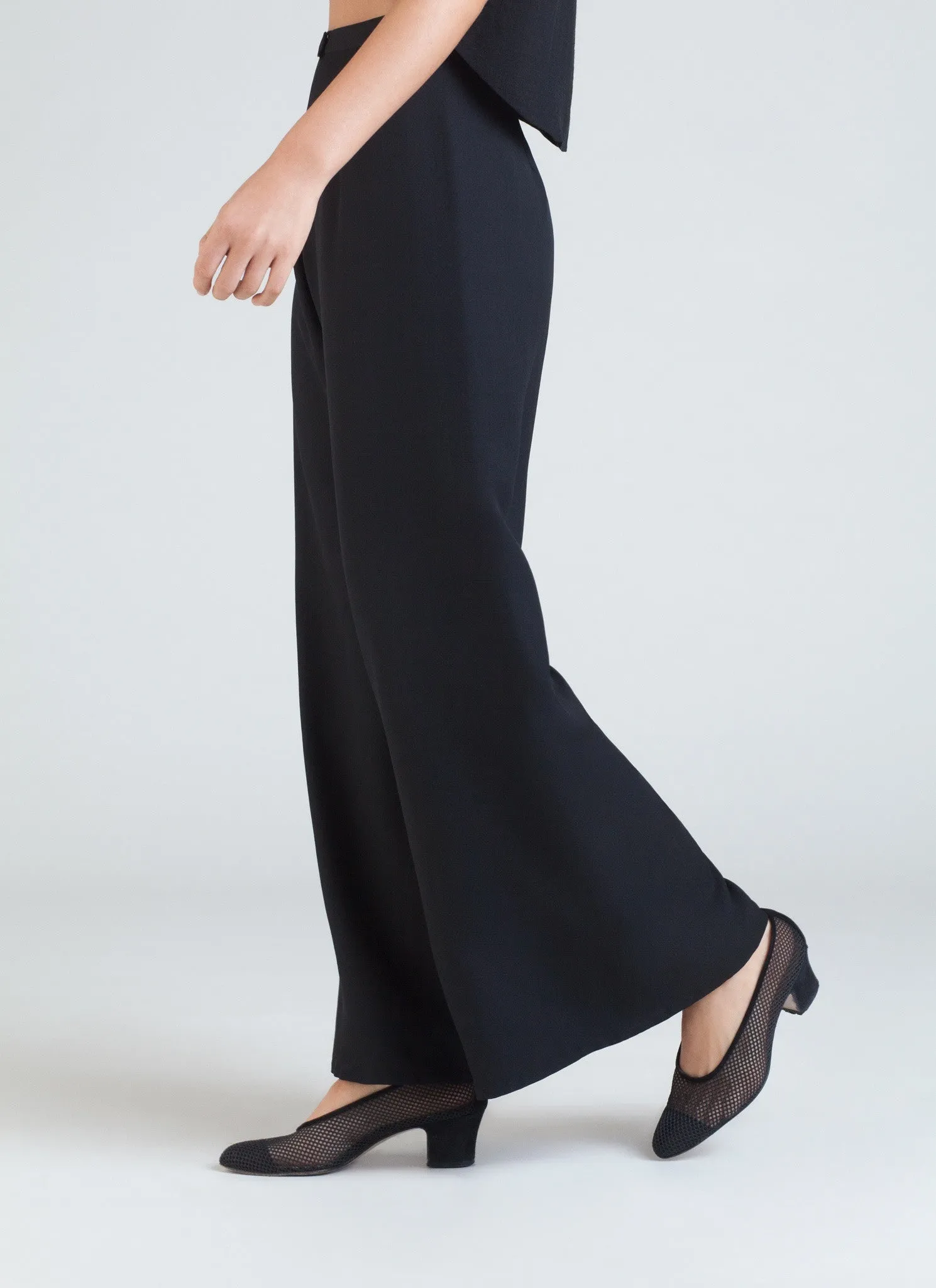 Song Tu Wide Leg Silk Pants - Black