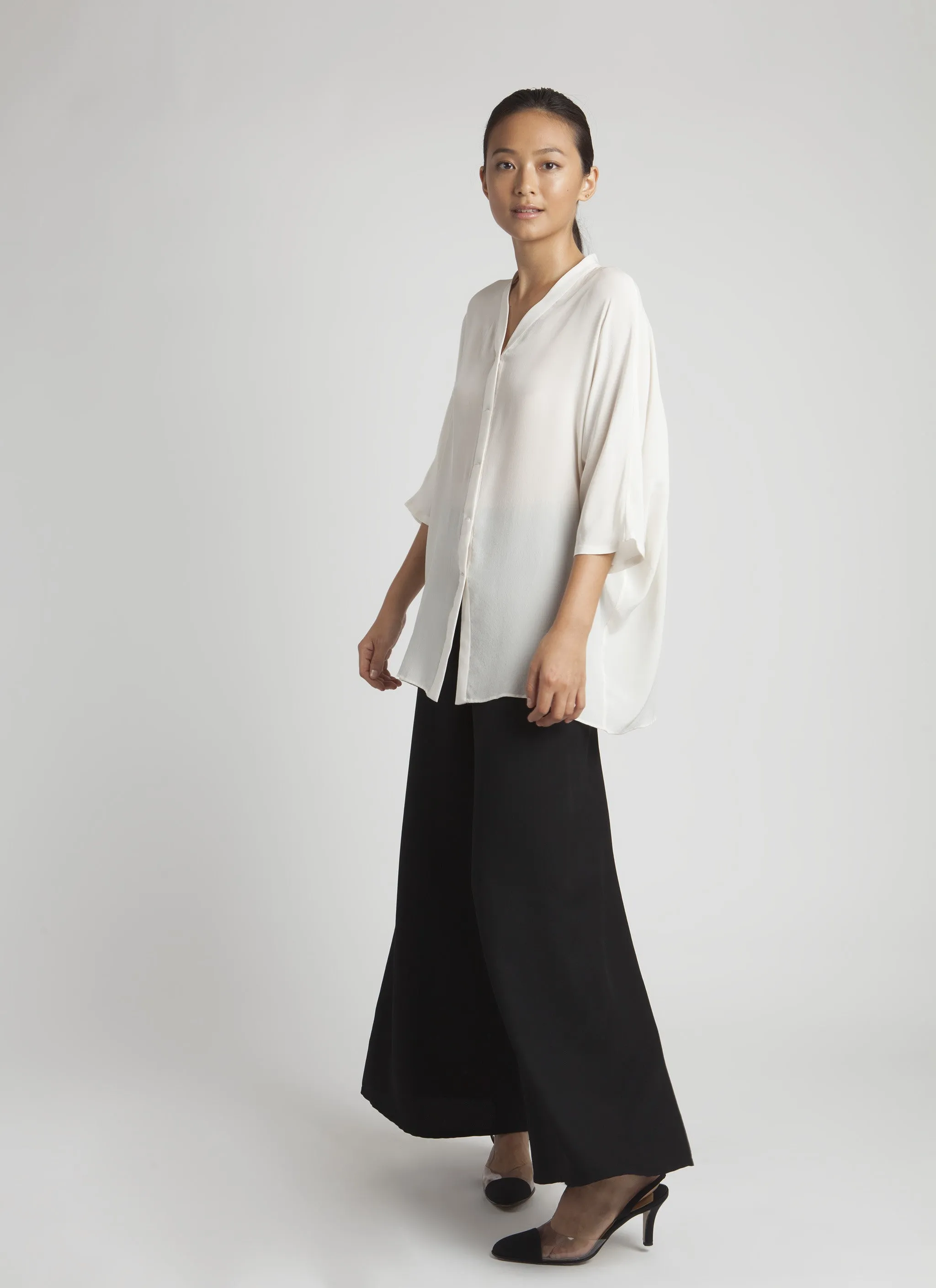 Song Tu Wide Leg Silk Pants - Black
