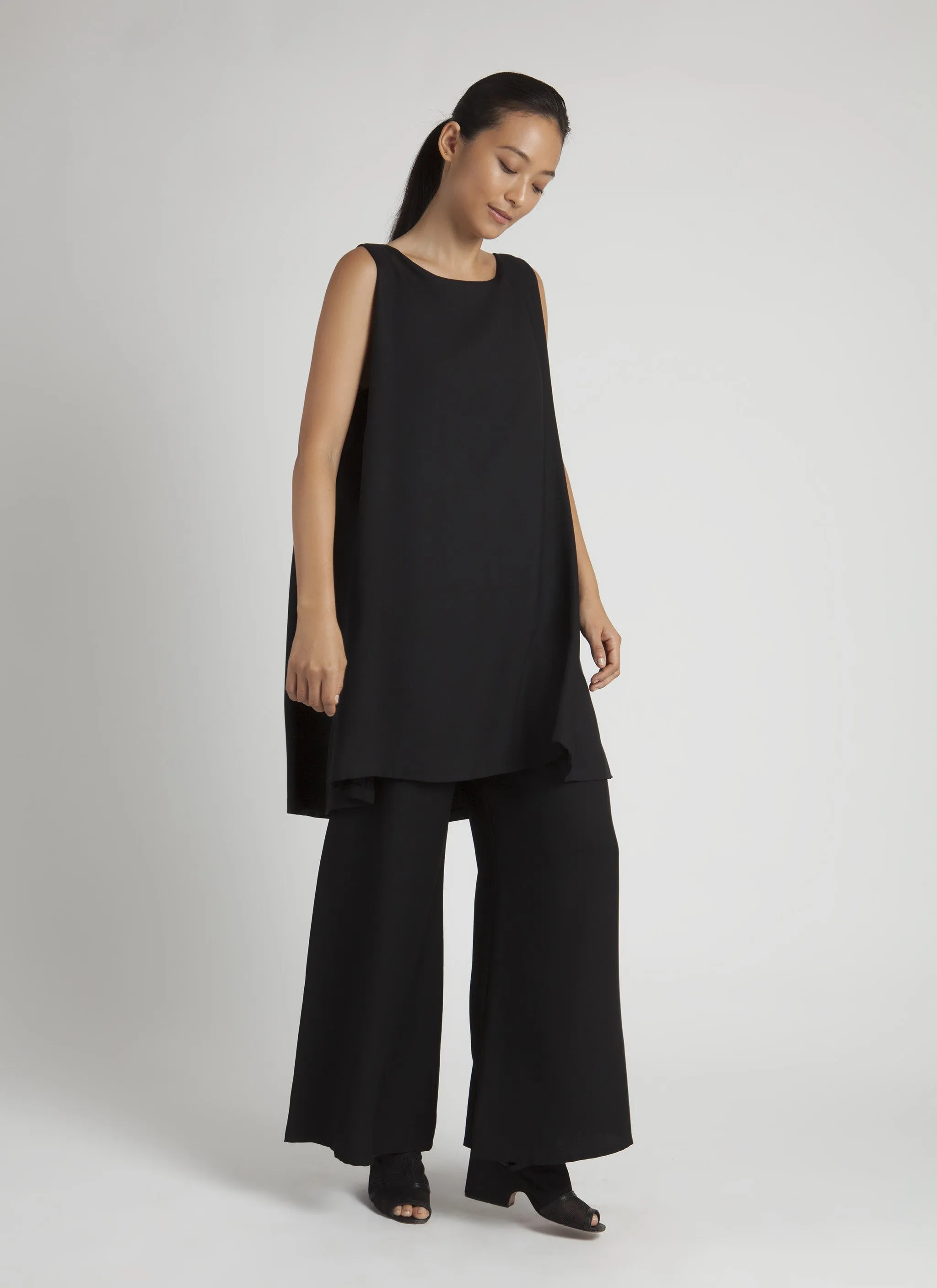Song Tu Wide Leg Silk Pants - Black