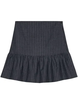 Stretch Stripe Flounce Mini Skirt