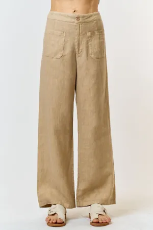 The Dasha Linen Patch Pocket Pants