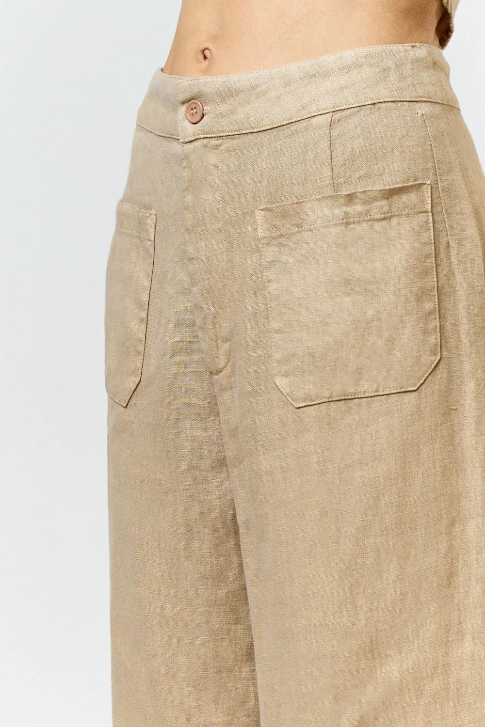 The Dasha Linen Patch Pocket Pants