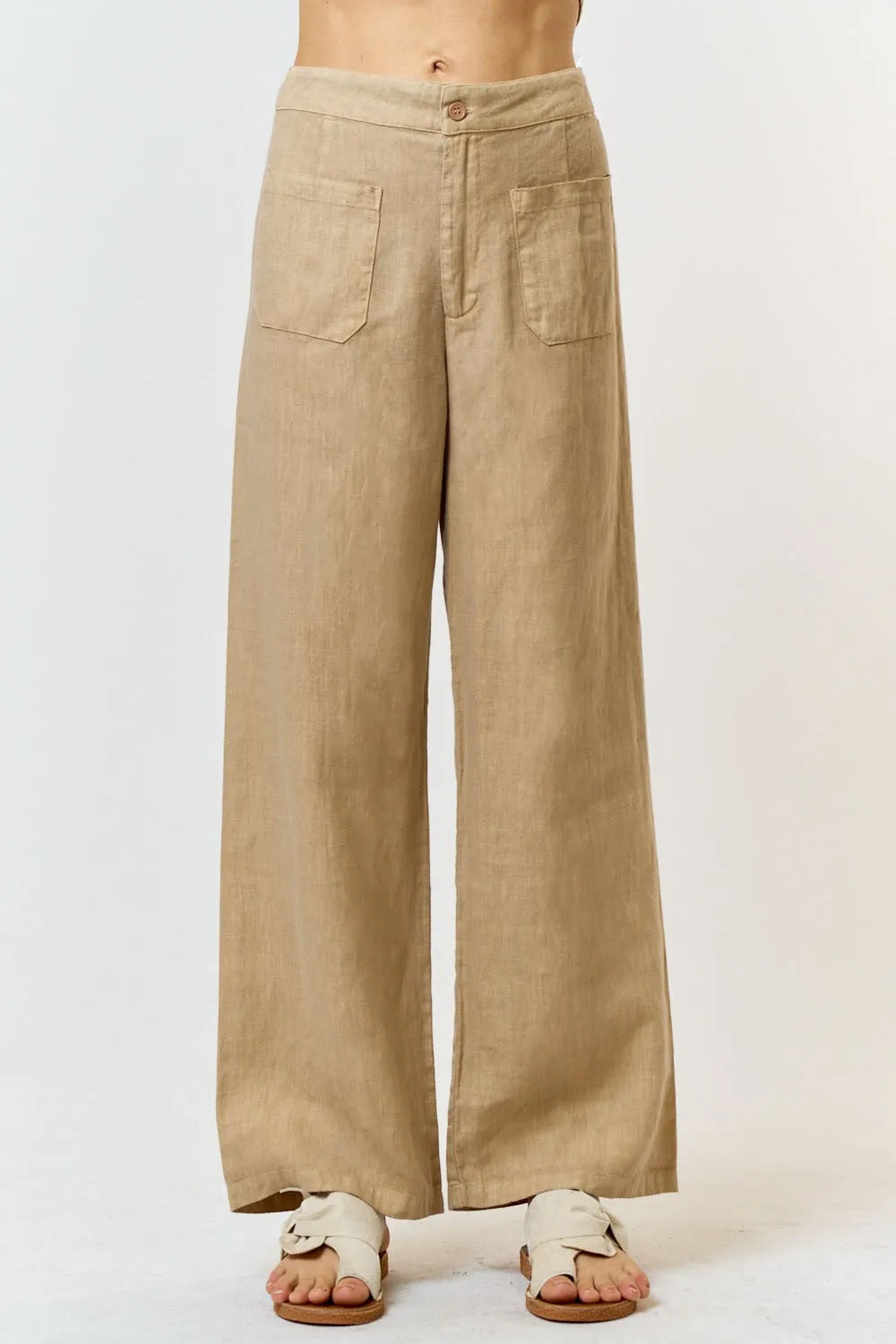 The Dasha Linen Patch Pocket Pants