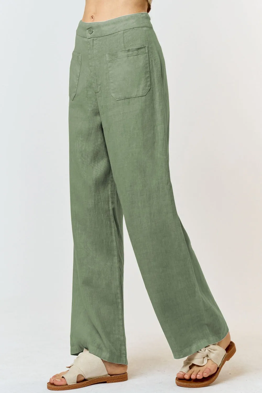 The Dasha Linen Patch Pocket Pants