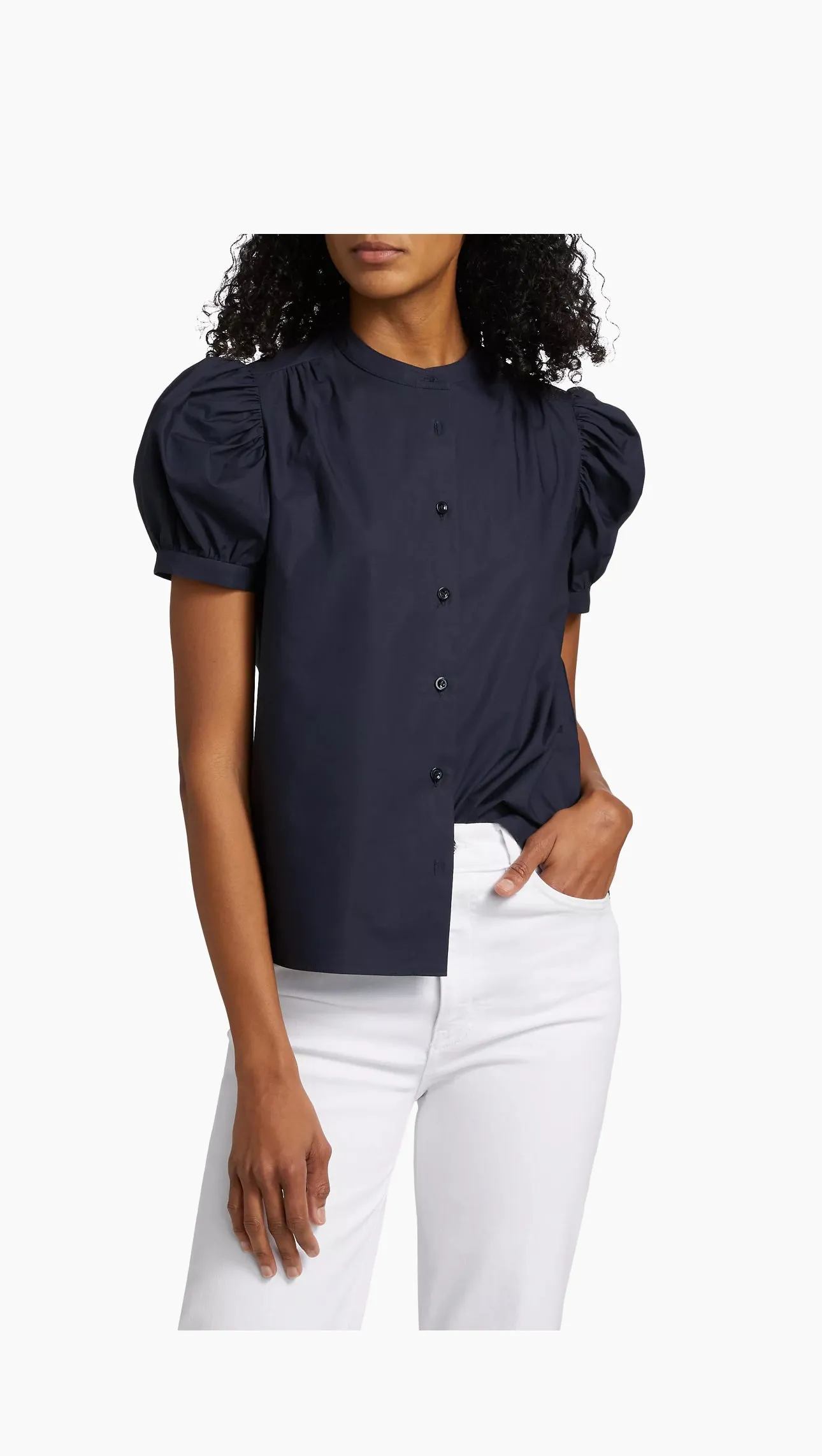 The Gathered Top in Navy