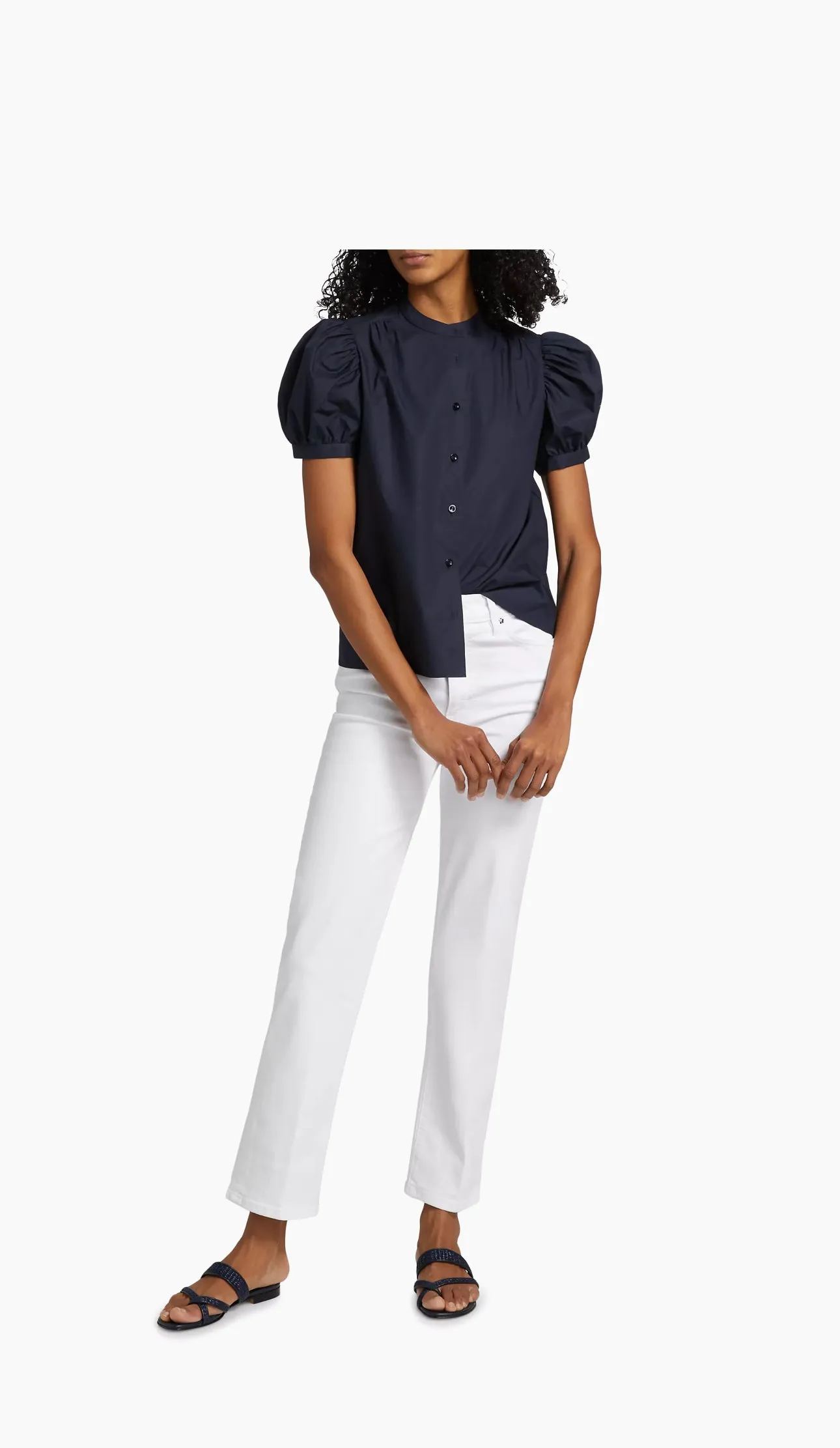 The Gathered Top in Navy