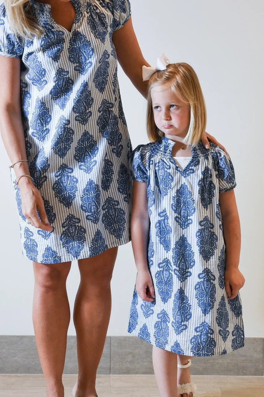 The Michelle Stripe Print Dress For Girls