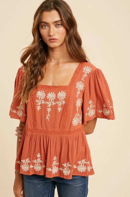 The Ophelia Embroidered Top