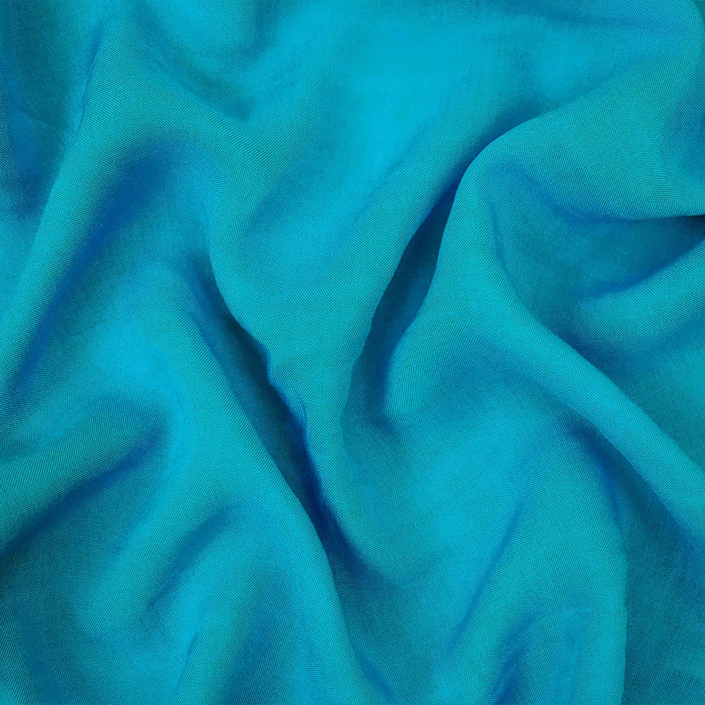 True Turquoise Rayon Solid Challis Woven Fabric