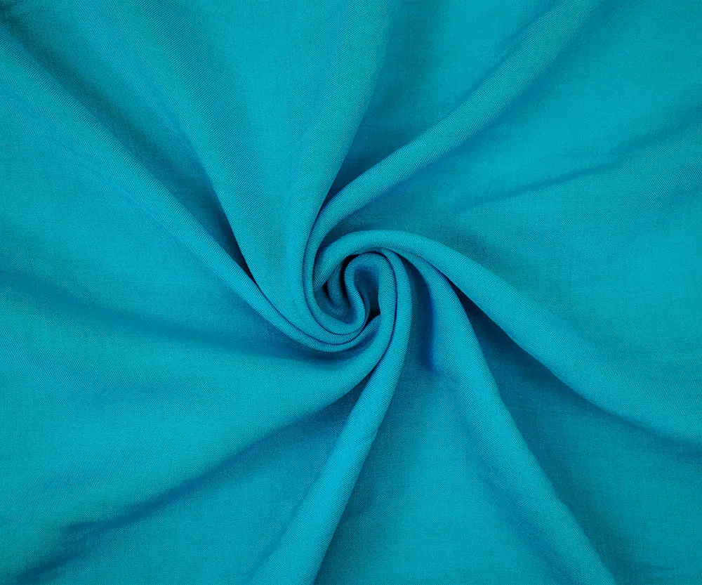 True Turquoise Rayon Solid Challis Woven Fabric
