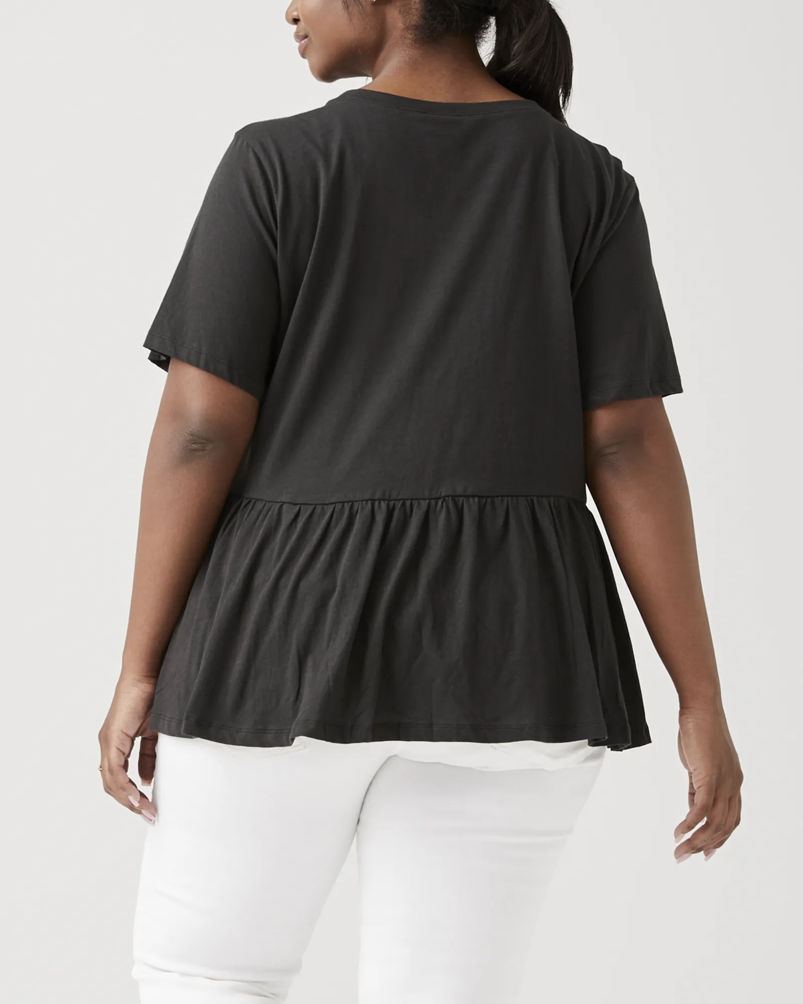 Turner Peplum Hem Tee | Black