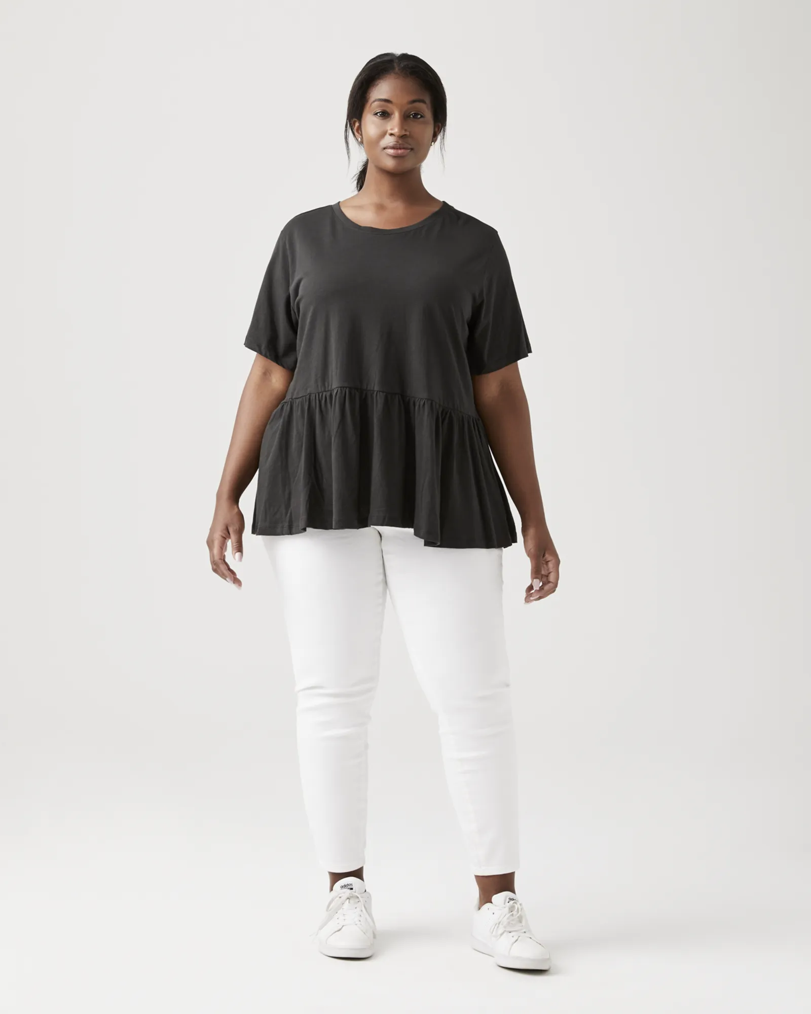 Turner Peplum Hem Tee | Black