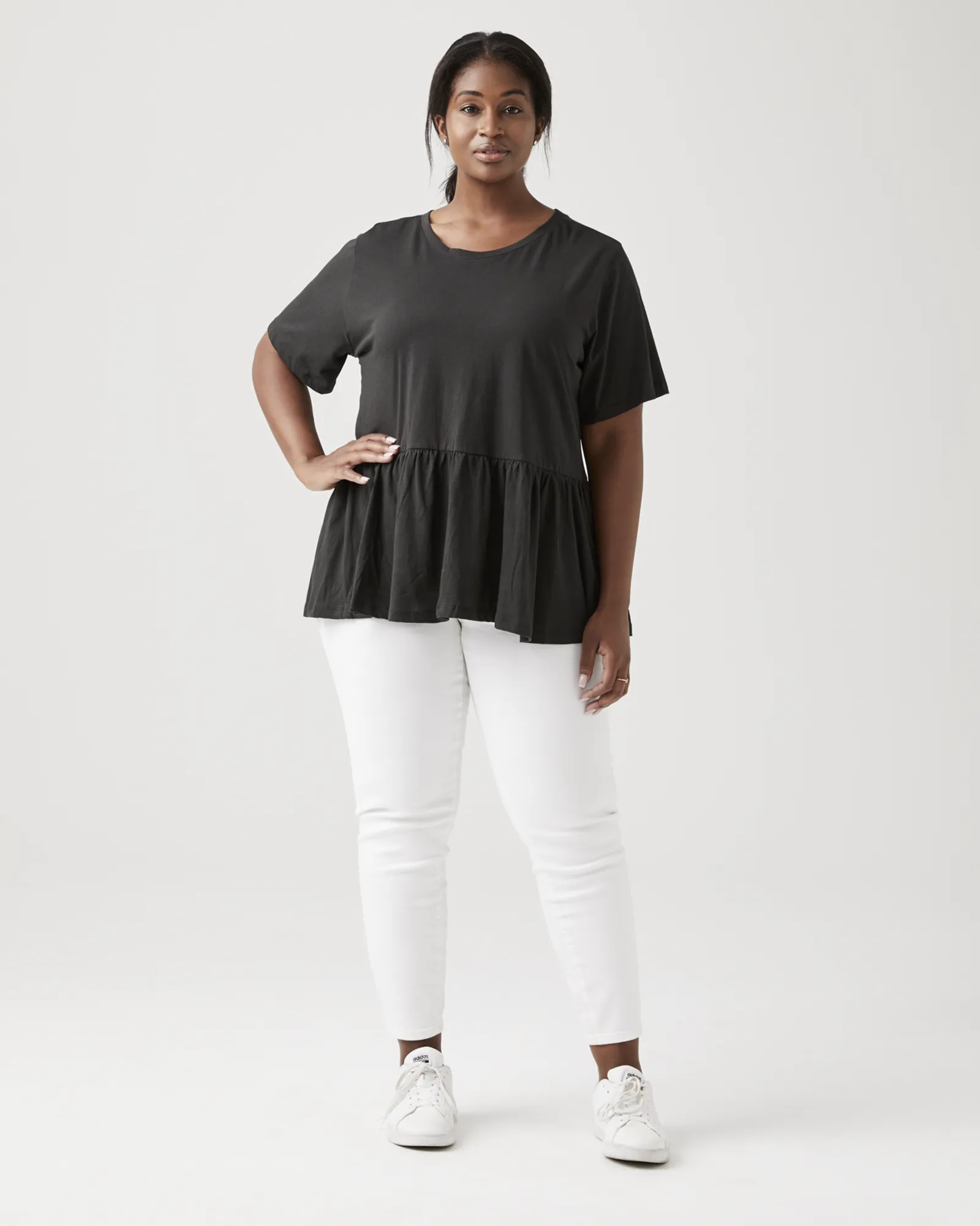 Turner Peplum Hem Tee | Black