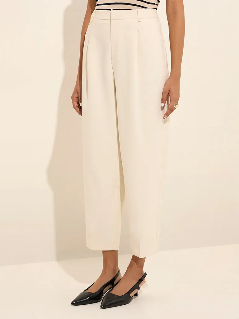 Wardrobe White High-Rise Trousers
