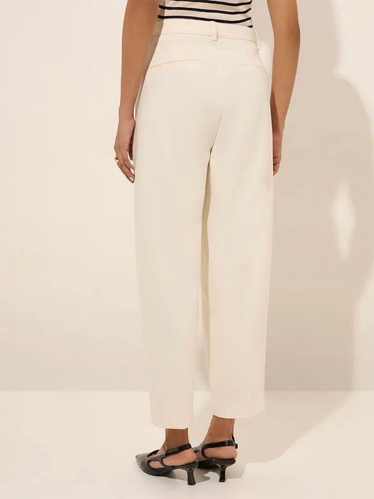 Wardrobe White High-Rise Trousers