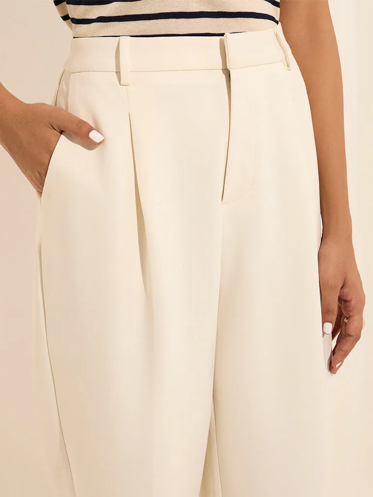 Wardrobe White High-Rise Trousers